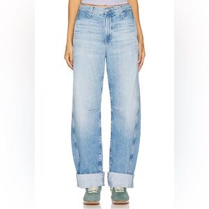 NWT AG Jeans Mercer Mom Jean in Santorini Barrel-Leg Cuffed Jeans Size 32